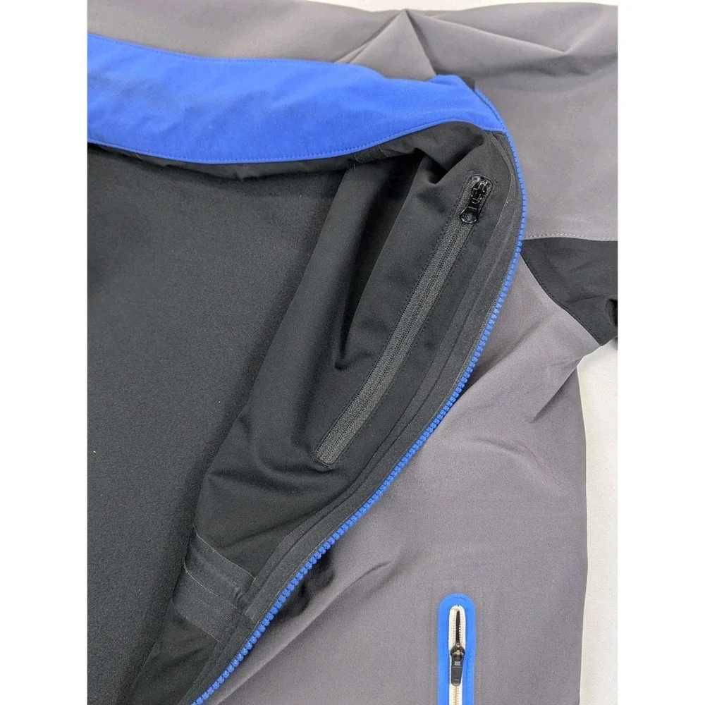 aterproof Golf Rain JacketL Gray Blue
